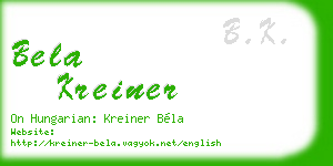 bela kreiner business card